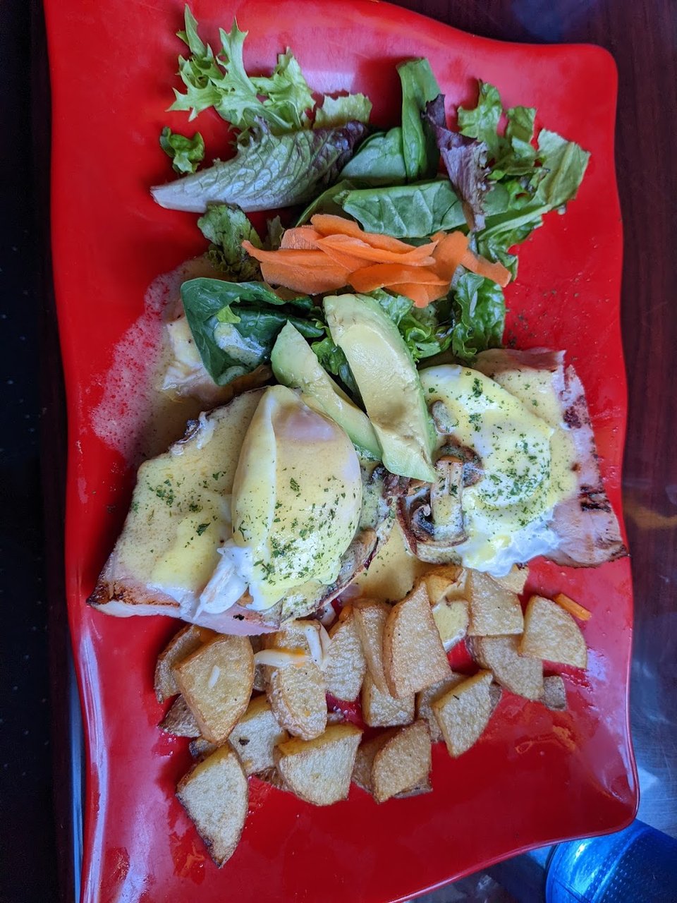 Menu page with sandwiches and entrées.